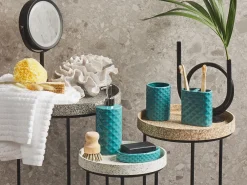 Best Beliani Set da 4 accessori per il bagno GUATIRE Ceramica Turchese Blu