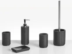 Best Beliani Set da 5 accessori per il bagno HUALLAGA Nero Argento Nero