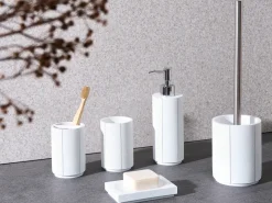 Discount Beliani Set da 5 accessori per il bagno HUALLAGA Bianco Bianco Argento