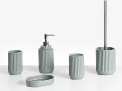 Beliani Set da 5 accessori per il bagno HUARMEY chiaro Grigio
