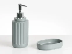 Beliani Set da 5 accessori per il bagno HUARMEY chiaro Grigio
