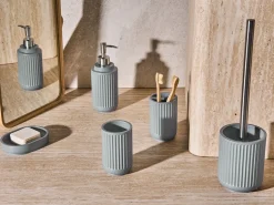 Beliani Set da 5 accessori per il bagno HUARMEY chiaro Grigio