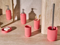 Beliani Set da 5 accessori per il bagno HUARMEY Rosso