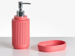 Beliani Set da 5 accessori per il bagno HUARMEY Rosso
