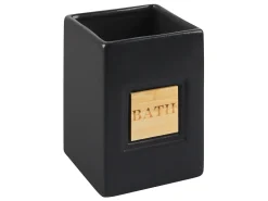 Sale Beliani Set da 4 accessori per il bagno KOUROU Ceramica Nero Marrone Nero