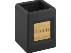 Sale Beliani Set da 4 accessori per il bagno KOUROU Ceramica Nero Marrone Nero