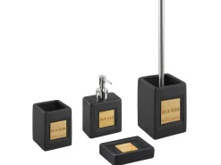 Sale Beliani Set da 4 accessori per il bagno KOUROU Ceramica Nero Marrone Nero