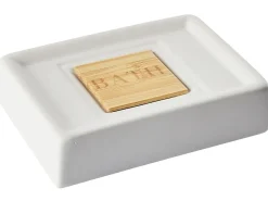 Outlet Beliani Set da 4 accessori per il bagno KOUROU Ceramica Beige Beige Marrone