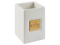 Outlet Beliani Set da 4 accessori per il bagno KOUROU Ceramica Beige Beige Marrone