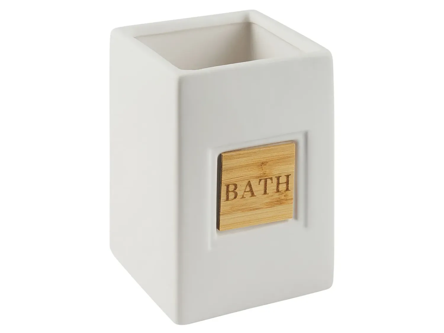 Outlet Beliani Set da 4 accessori per il bagno KOUROU Ceramica Beige Beige Marrone