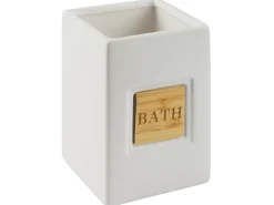 Outlet Beliani Set da 4 accessori per il bagno KOUROU Ceramica Beige Beige Marrone