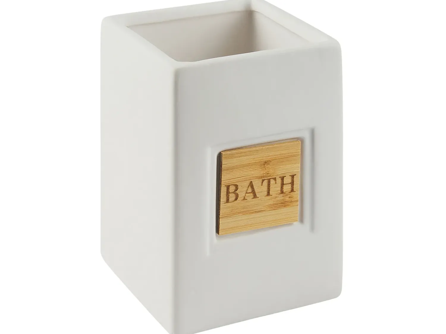 Outlet Beliani Set da 4 accessori per il bagno KOUROU Ceramica Beige Beige Marrone