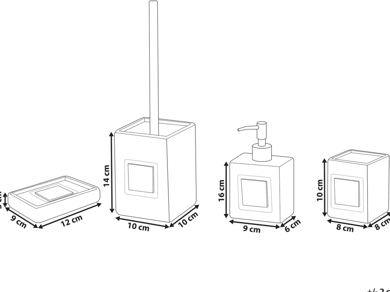 Outlet Beliani Set da 4 accessori per il bagno KOUROU Ceramica Beige Beige Marrone