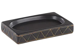New Beliani Set da 5 accessori per il bagno LANCO Ceramica Nero Oro Nero