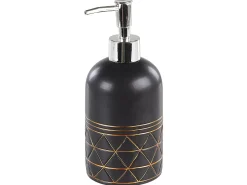 New Beliani Set da 5 accessori per il bagno LANCO Ceramica Nero Oro Nero