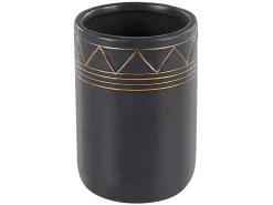 New Beliani Set da 5 accessori per il bagno LANCO Ceramica Nero Oro Nero