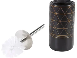 New Beliani Set da 5 accessori per il bagno LANCO Ceramica Nero Oro Nero