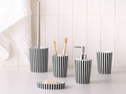 Hot Beliani Set da 5 accessori per il bagno LIRCAY Nero/Bianco Bianco Nero