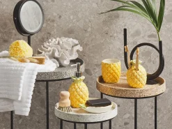 Hot Beliani Set da 4 accessori per il bagno MAICAO Ceramica Giallo Giallo Verde
