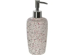Outlet Beliani Set da 6 accessori per il bagno PALMILLA Ceramica Bianco sporco Bianco Nero Rosso