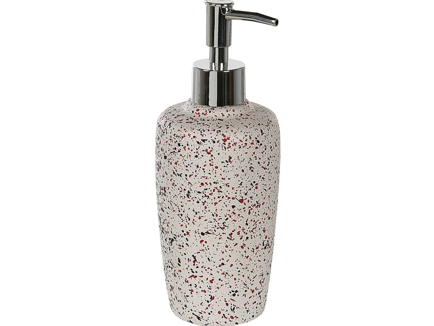 Outlet Beliani Set da 6 accessori per il bagno PALMILLA Ceramica Bianco sporco Bianco Nero Rosso