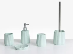 Best Beliani Set da 5 accessori per il bagno POZUZO Verde menta Verde Argento