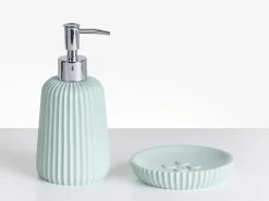 Best Beliani Set da 5 accessori per il bagno POZUZO Verde menta Verde Argento