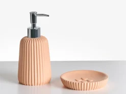 Discount Beliani Set da 5 accessori per il bagno POZUZO Arancione Arancione Argento