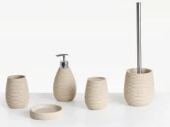 Beliani Set da 5 accessori per il bagno QUILA chiaro Beige