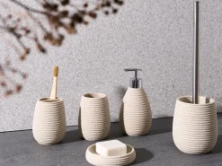 Beliani Set da 5 accessori per il bagno QUILA chiaro Beige