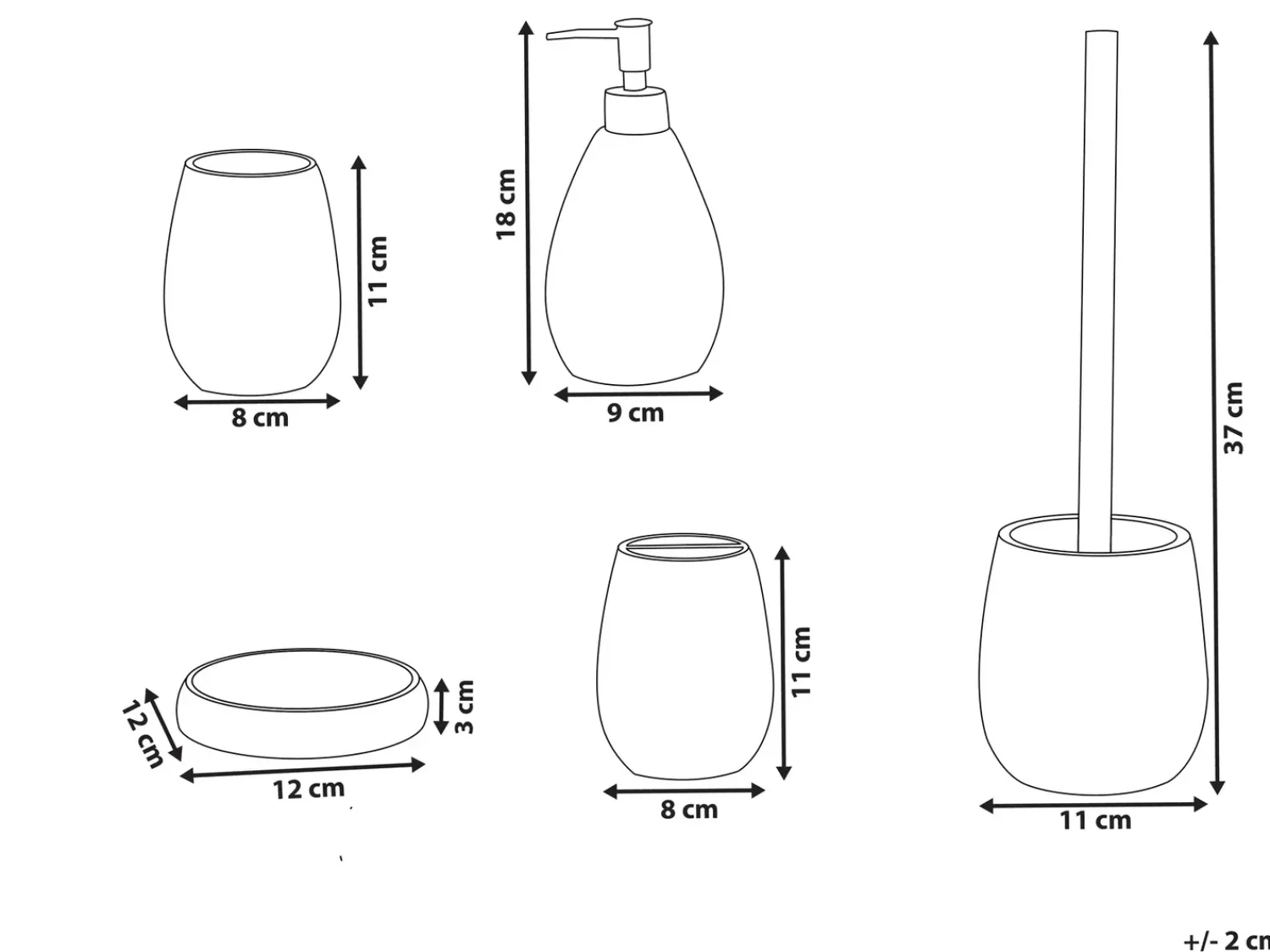 Beliani Set da 5 accessori per il bagno QUILA Bianco