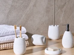 Beliani Set da 5 accessori per il bagno QUILA Bianco