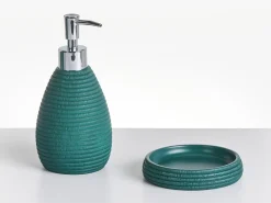 Clearance Beliani Set da 5 accessori per il bagno QUILCA Foglia di tè Blu