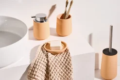 Hot Beliani Set da 4 accessori per il bagno SUCHES Arancione