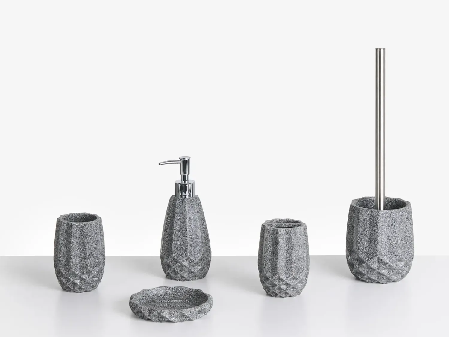 Discount Beliani Set da 5 accessori per il bagno SAMIRIA Grigio