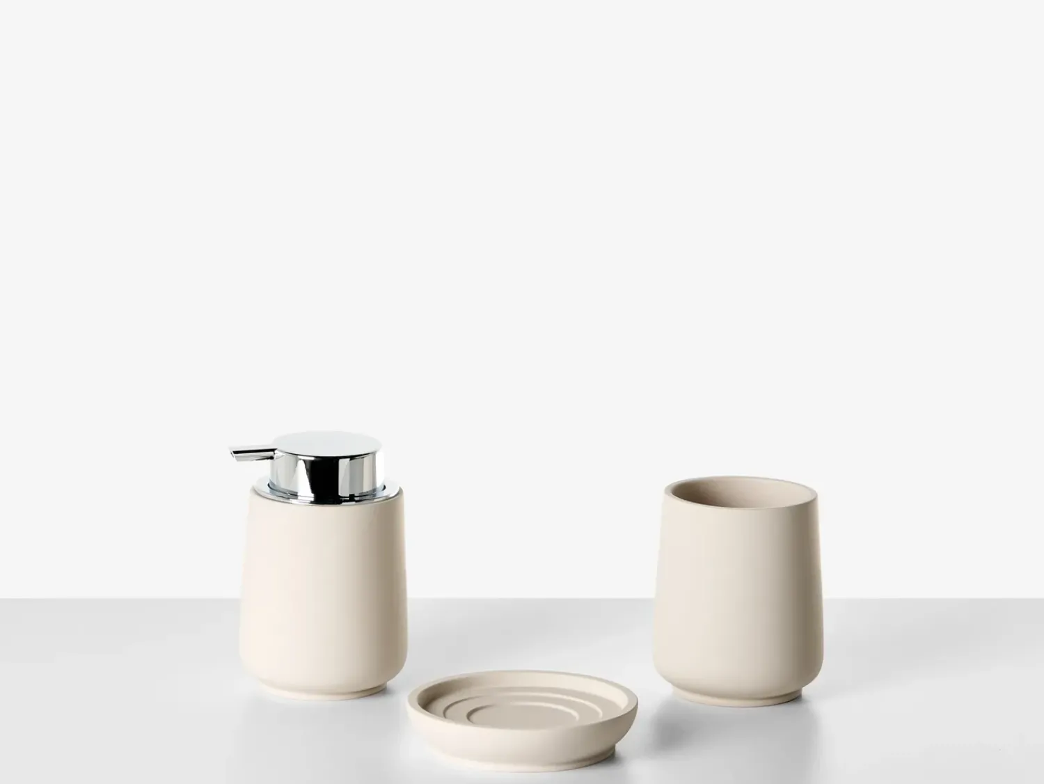 Discount Beliani Set da 4 accessori per il bagno SUCHES Beige