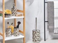 Outlet Beliani Set da 5 accessori per il bagno TIRUA Ceramica Argento