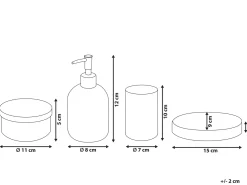 Beliani Set da 4 accessori per il bagno TELMA Vetro Viola Viola Argento