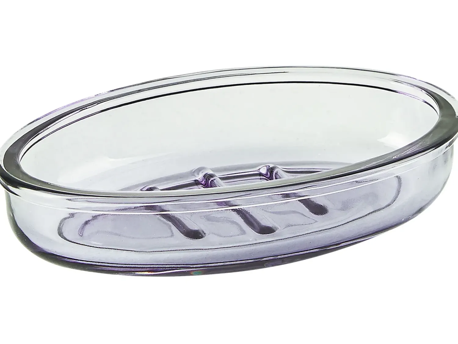 Beliani Set da 4 accessori per il bagno TELMA Vetro Viola Viola Argento