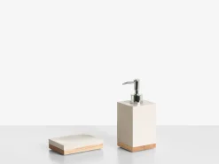 Discount Beliani Set da 5 accessori per il bagno TAPICHE Beige Beige Marrone