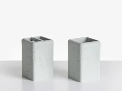 Best Beliani Set da 5 accessori per il bagno VILCANOTA Grigio effetto cemento Argento Grigio
