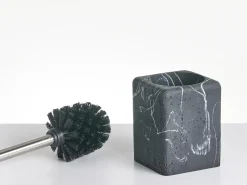 Beliani Set da 5 accessori per il bagno VILCANOTA Marmo nero Argento Nero