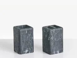 Beliani Set da 5 accessori per il bagno VILCANOTA Marmo nero Argento Nero