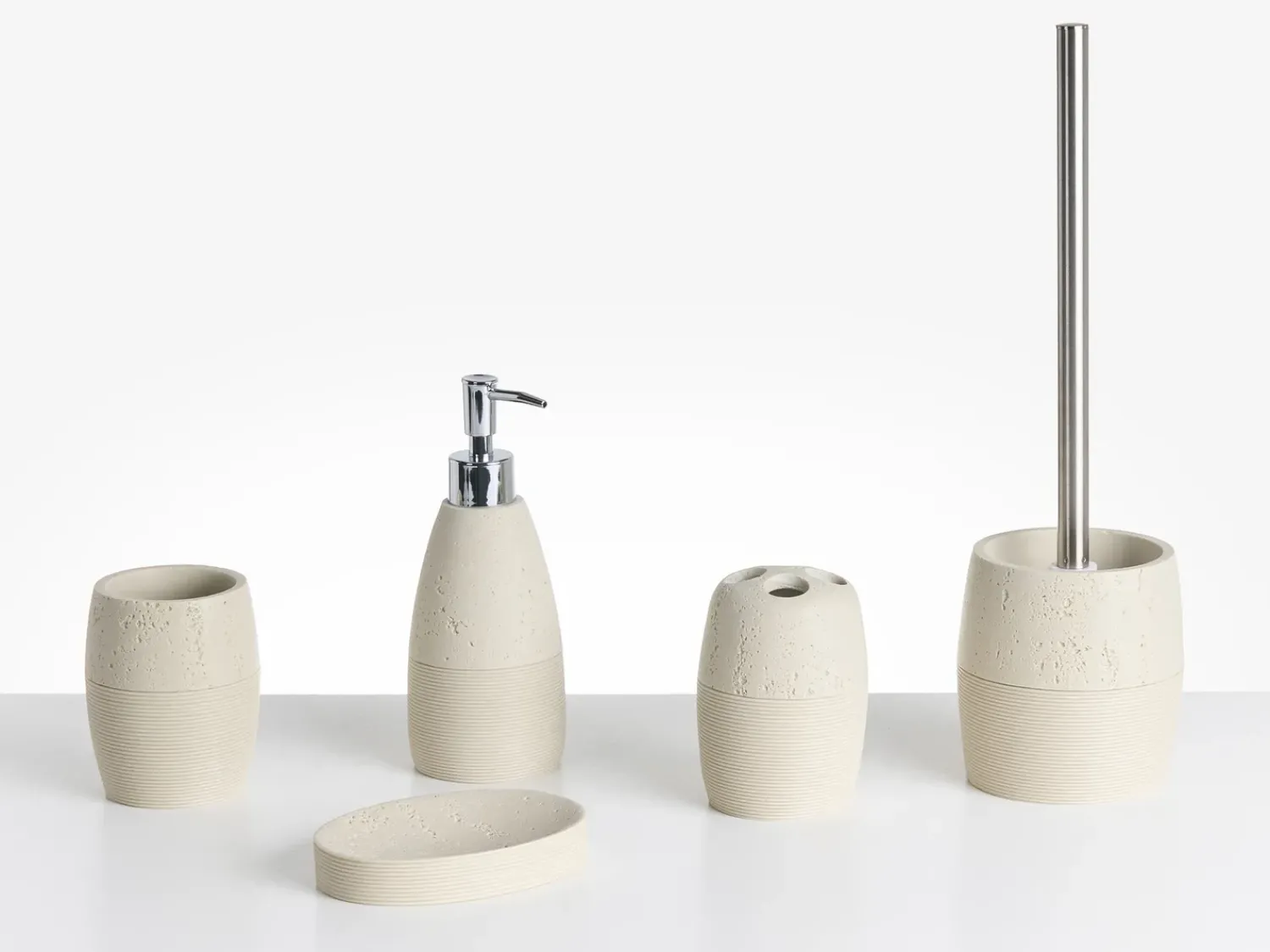 New Beliani Set da 5 accessori per il bagno YARAPA chiaro Beige