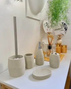 New Beliani Set da 5 accessori per il bagno YARAPA chiaro Beige