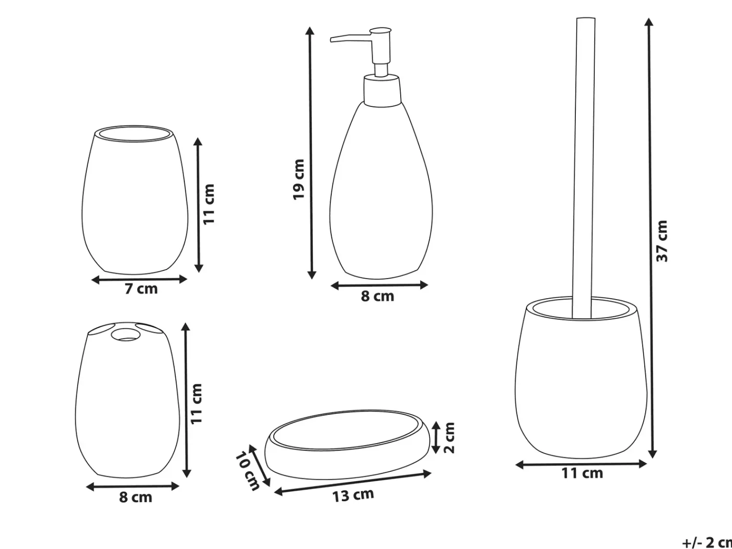 New Beliani Set da 5 accessori per il bagno YARAPA chiaro Beige