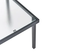 Hot Beliani Set da giardino con tavolo 4 posti TAVOLETO Metallo scuro Grigio