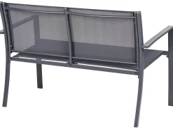 Hot Beliani Set da giardino con tavolo 4 posti TAVOLETO Metallo scuro Grigio