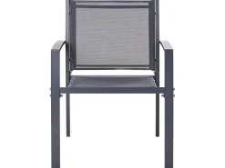 Hot Beliani Set da giardino con tavolo 4 posti TAVOLETO Metallo scuro Grigio