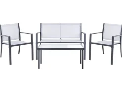 Discount Beliani Set da giardino con tavolo 4 posti TAVOLETO Metallo Grigio